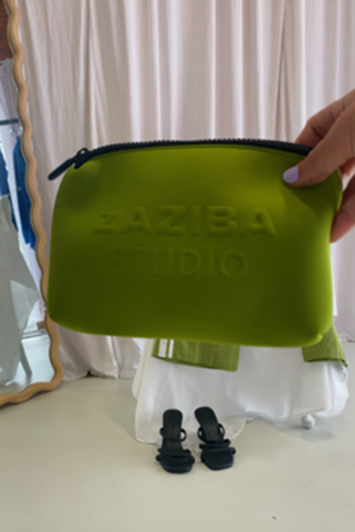 NEOPRENE MICRO CLUTCH BAG - CHARTREUSE