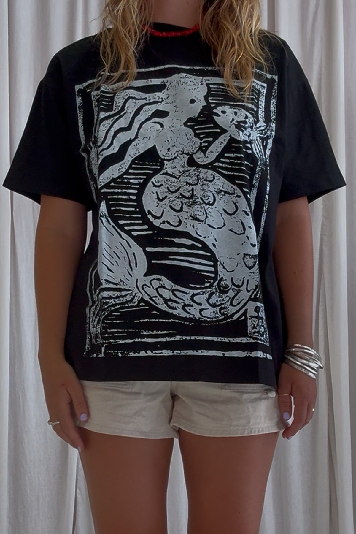 MERMAID ART TEE - BLACK