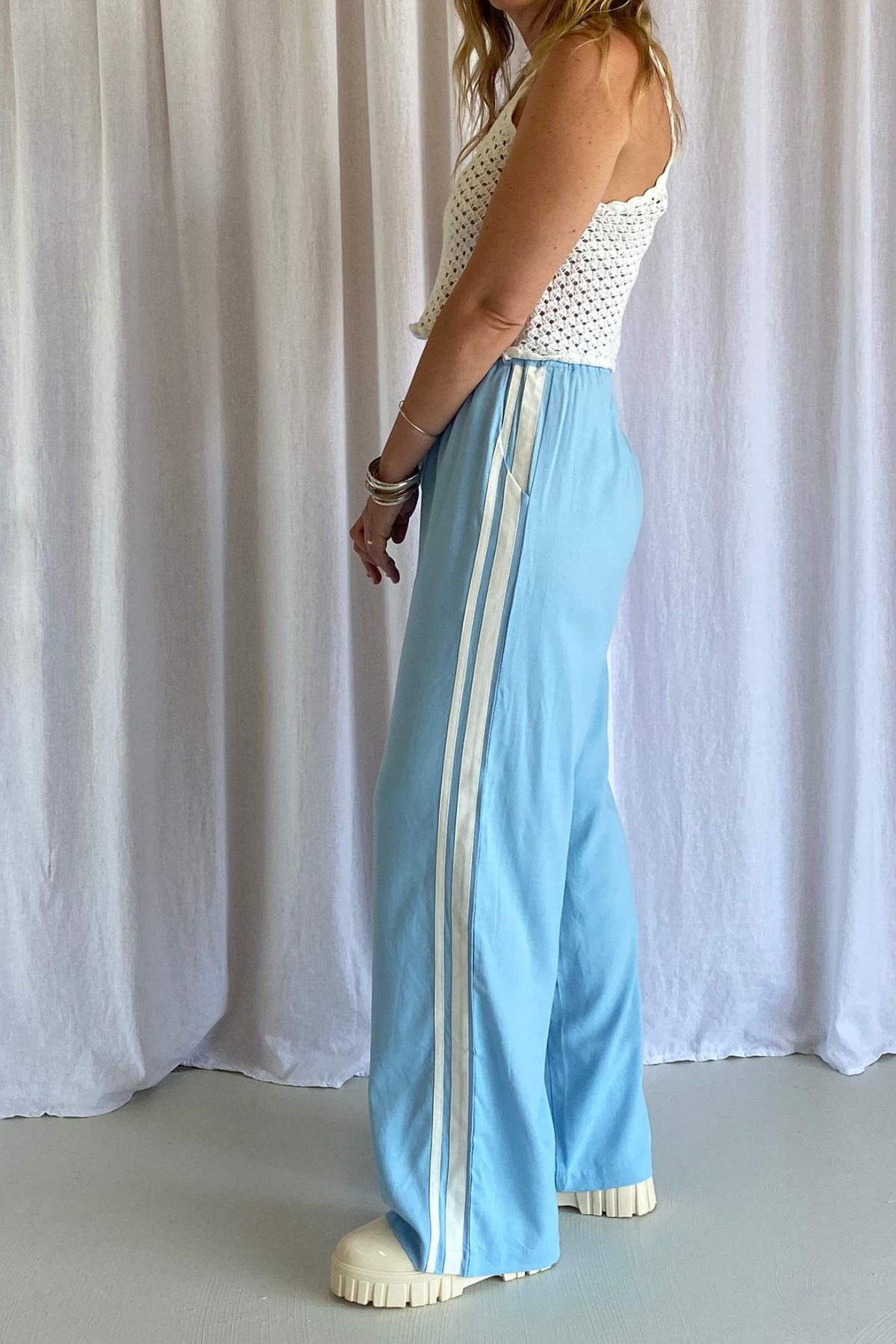 Jaya Linen Pant - Sky Blue